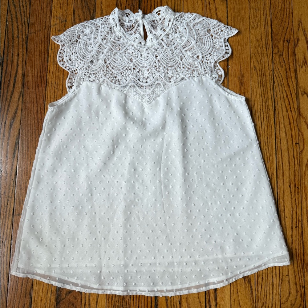 Maternity White Lace Top